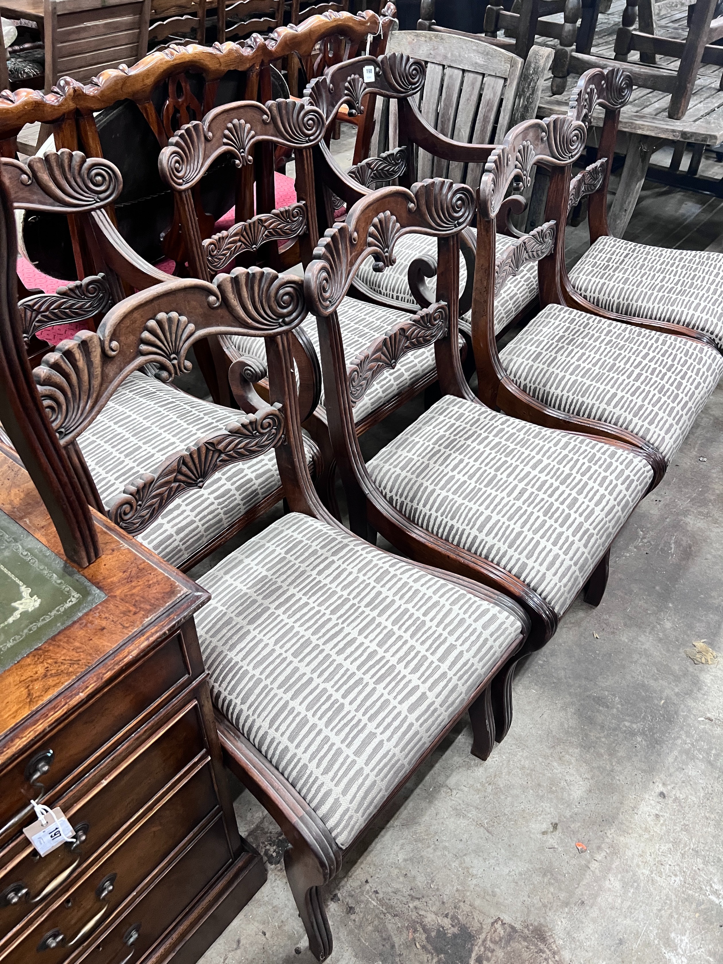 A set of eight William IV mahogany dining chairs, including two carvers *Please note the sale commences at 9am.